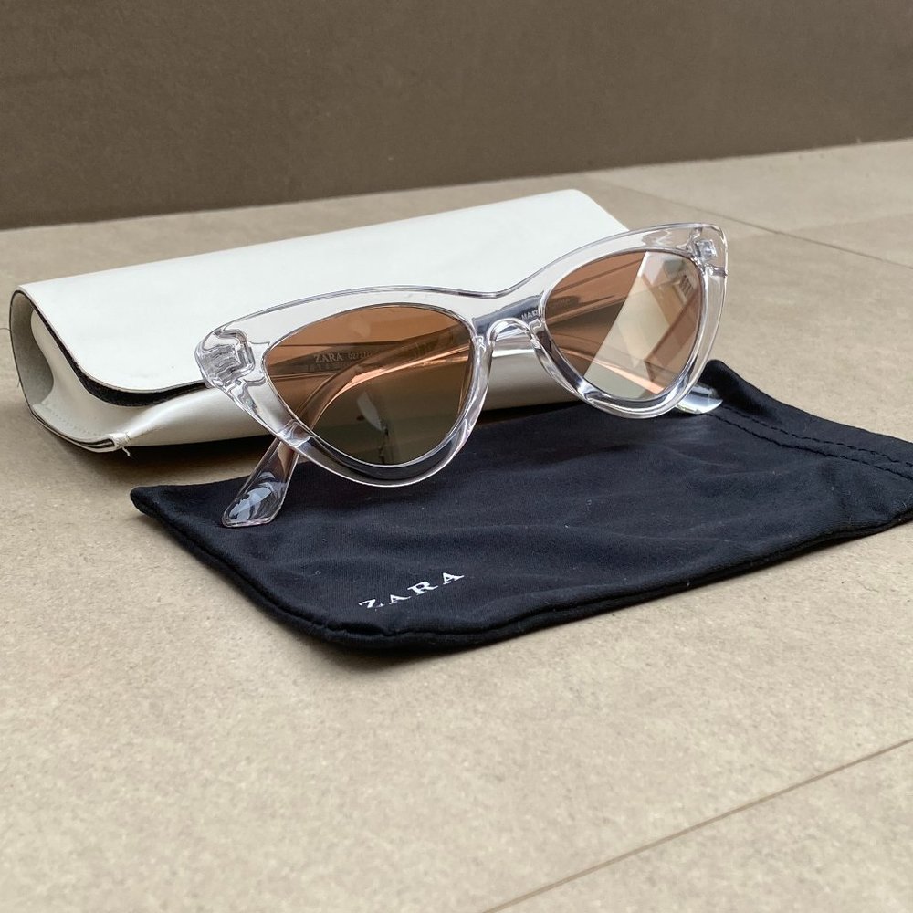 Zara Womens Clear Frame Sunglasses